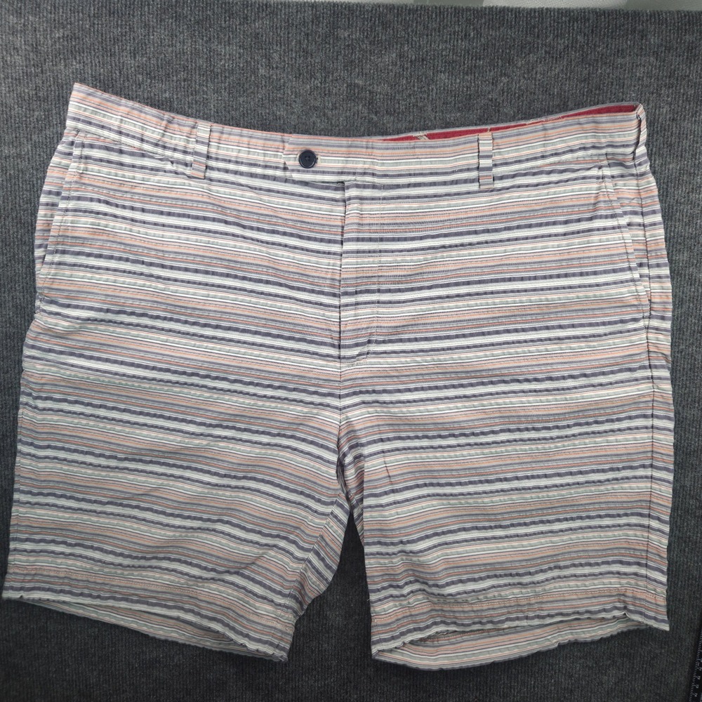 Brooks Brothers Bermuda Short Mens 44 Multi Stripe Blue Orange Cotton Seersucker